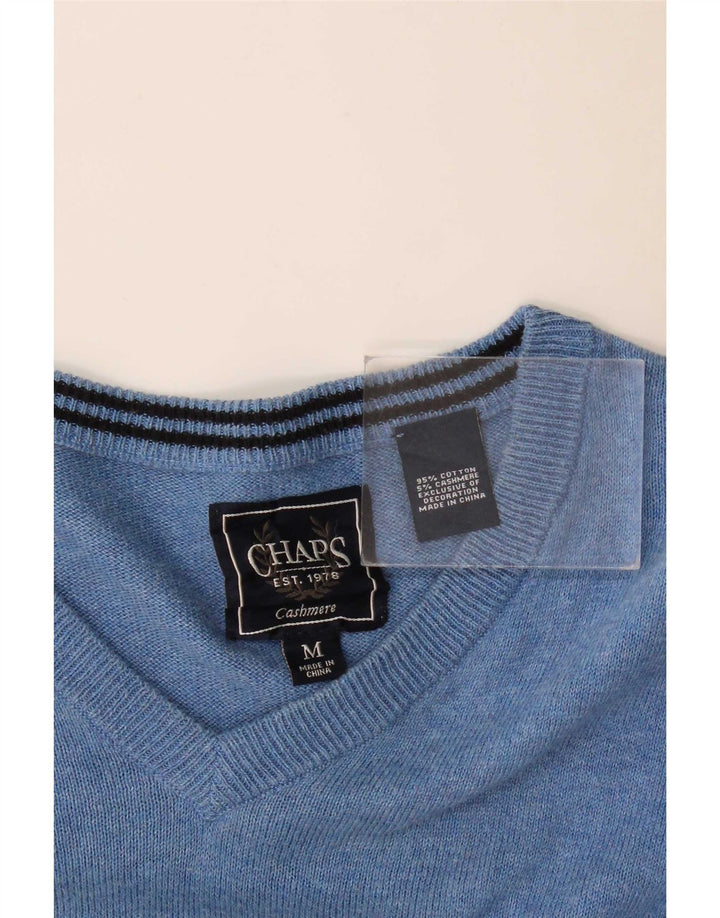 Chaps Jersey con cuello en V para hombre de algodón azul medio