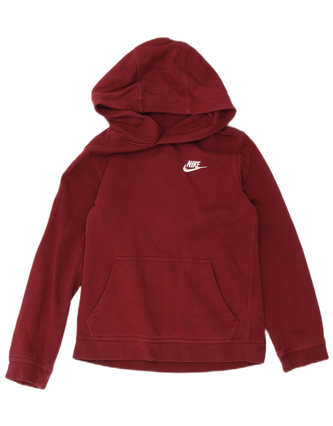 Nike Sudadera con capucha para niños de 10 a 11 años, algodón granate mediano