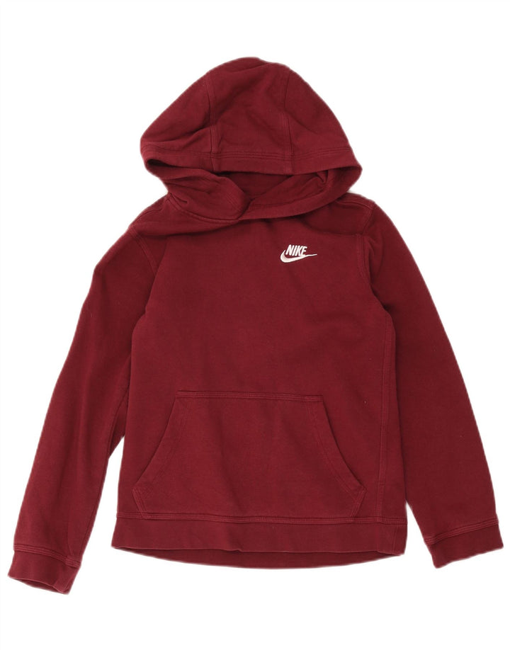 Nike Sudadera con capucha para niños de 10 a 11 años, algodón granate mediano