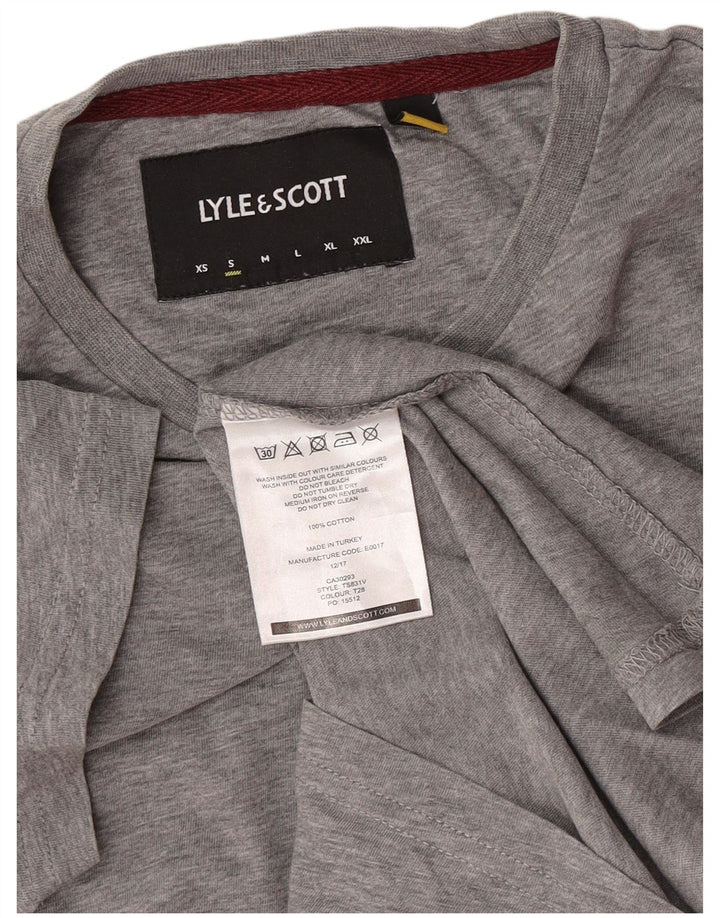 Lyle & Scott Camiseta para hombre Top Small Gris Colorblock Algodón