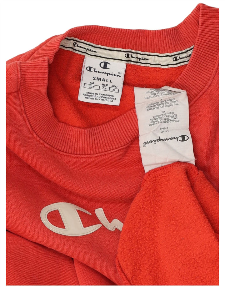 CHAMPION Womens Graphic Oversized Sweatshirt Jumper UK 10 Small Red Cotton