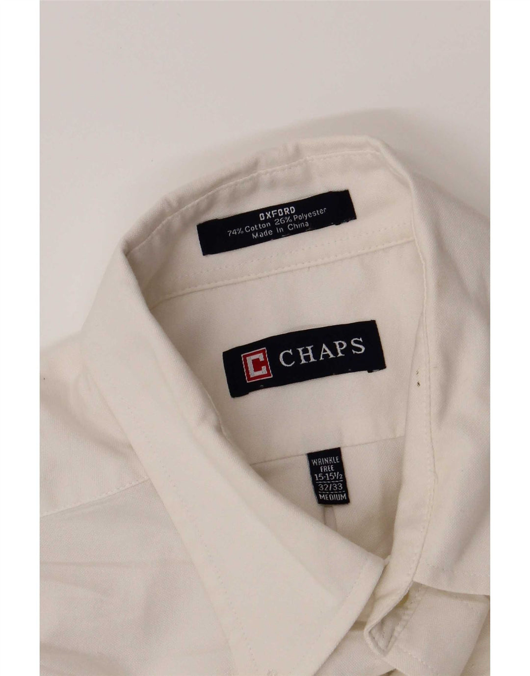 Chaps Camisa para hombre talla 15 1/2 mediana algodón blanco