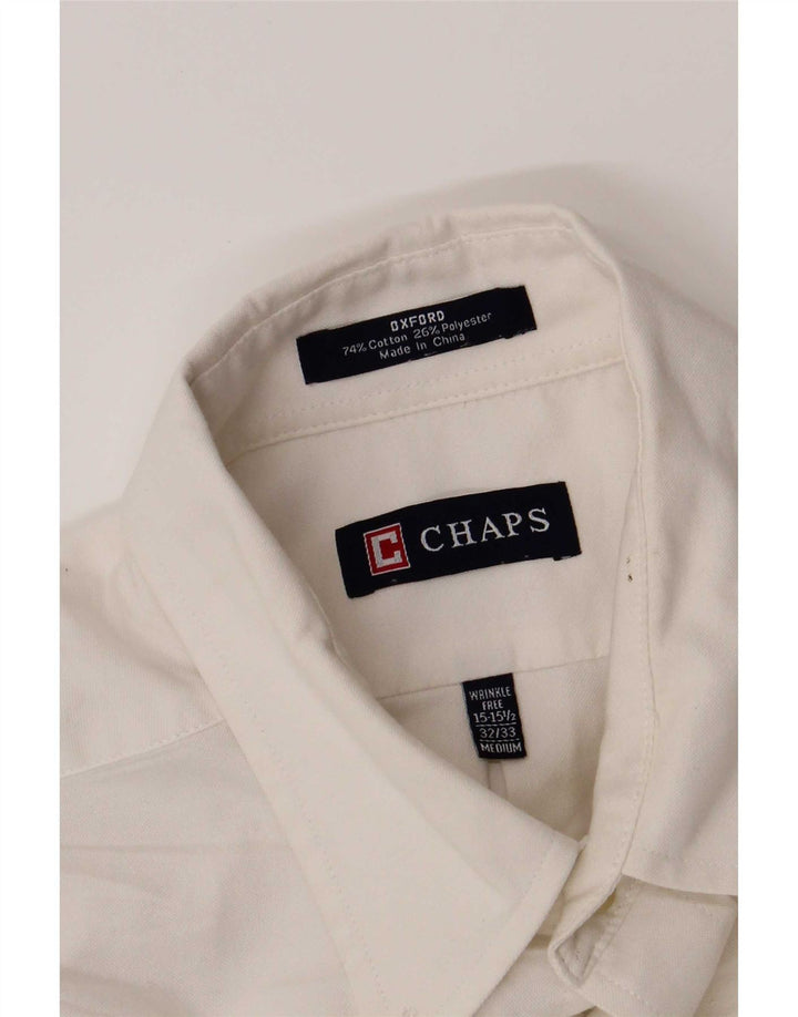 Chaps Camisa para hombre talla 15 1/2 mediana algodón blanco