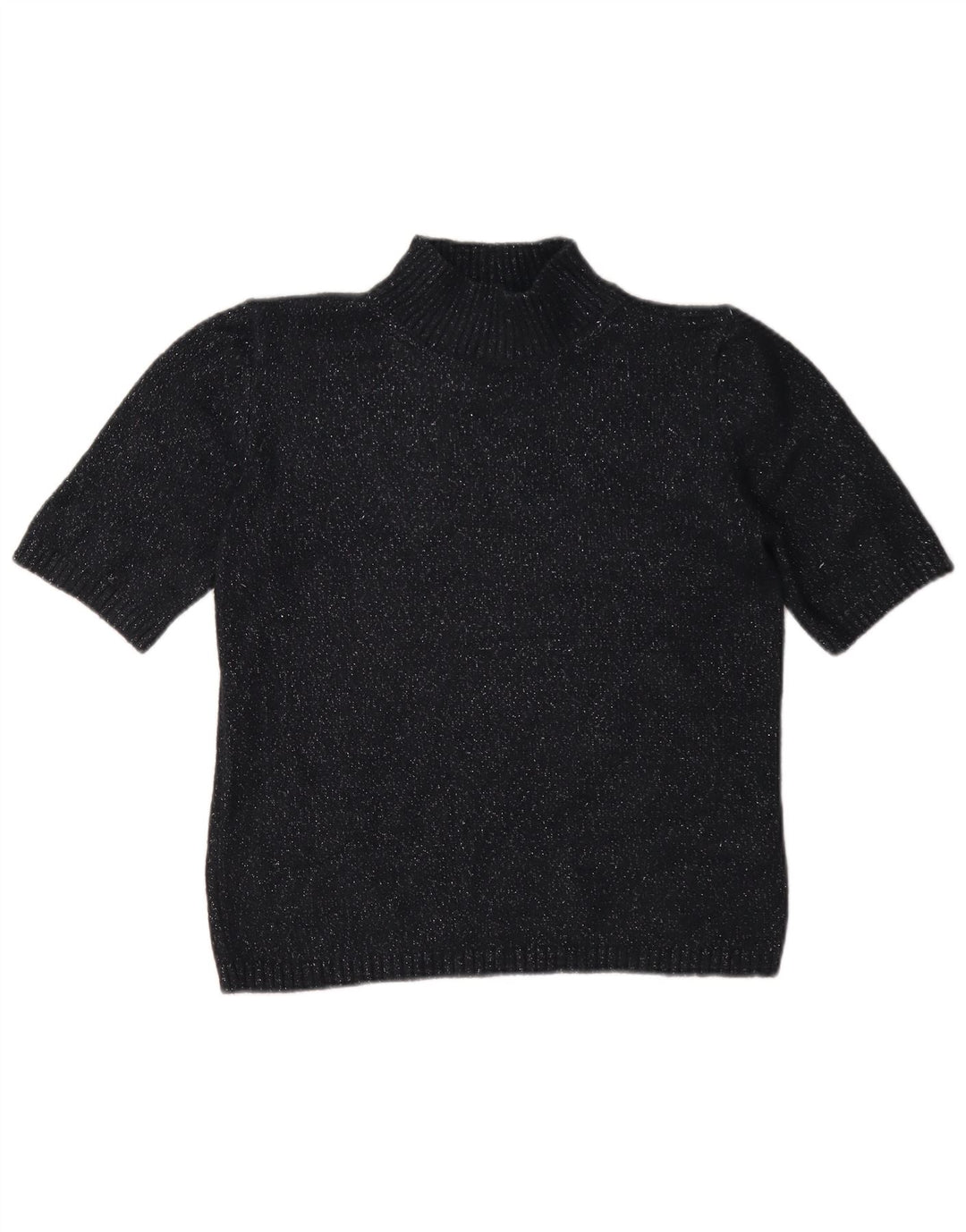 Marks & Spencer Suéter con Cuello Alto para Mujer UK 10 Small Black Moteado