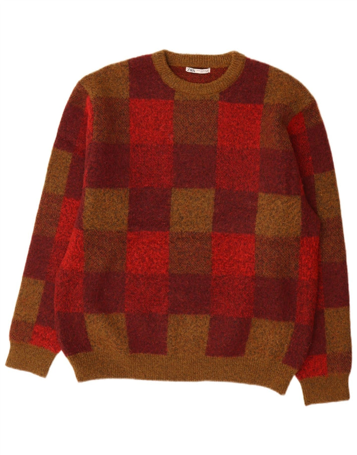 Zara Hombre Jersey Cuello Redondo Jersey Medio Poliéster Geométrico Multicolor