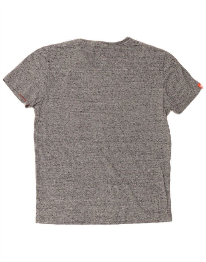 Superdry Camiseta para hombre Top grande de algodón moteado gris