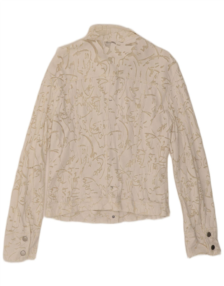 Cristina Gavioli Chaqueta Bomber con Estampado Abstracto para Mujer UK 40 Medium White