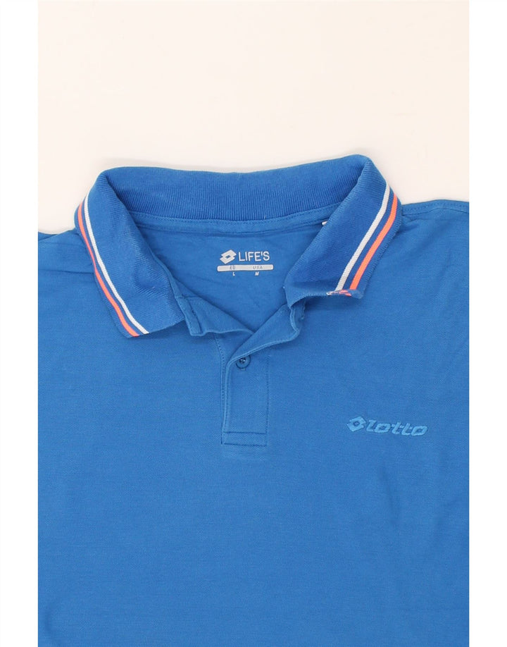 LOTTO Mens Polo Shirt Large Blue Cotton | Vintage Lotto | Thrift | Second-Hand Lotto | Used Clothing | Messina Hembry 