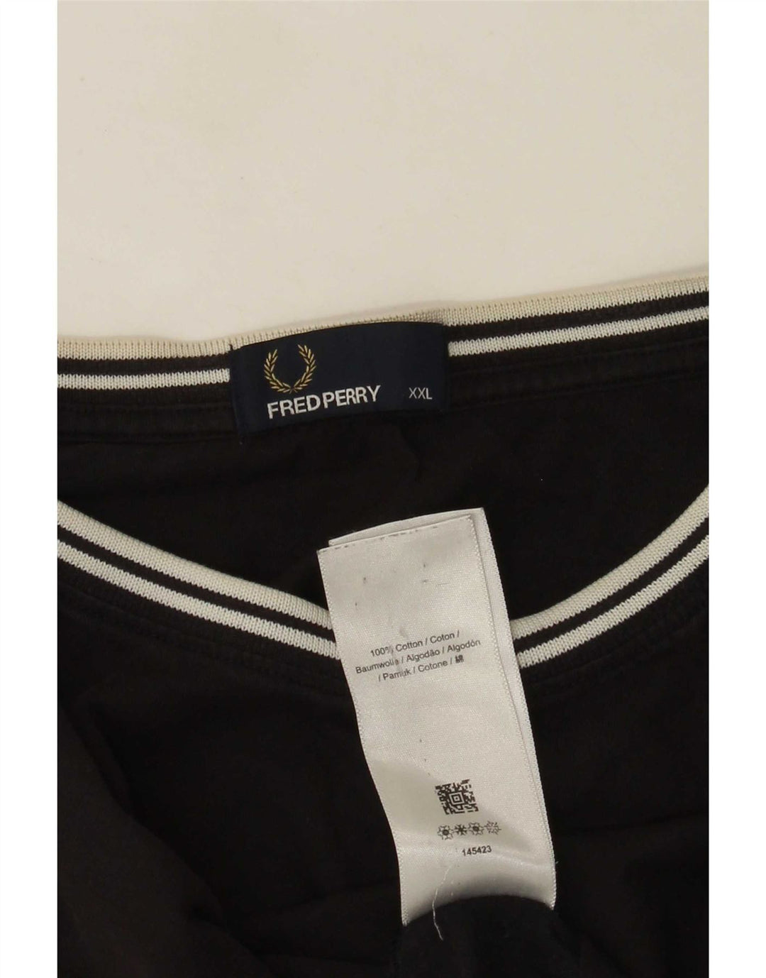 Fred Perry Camiseta Hombre Top 2XL Algodón Negro