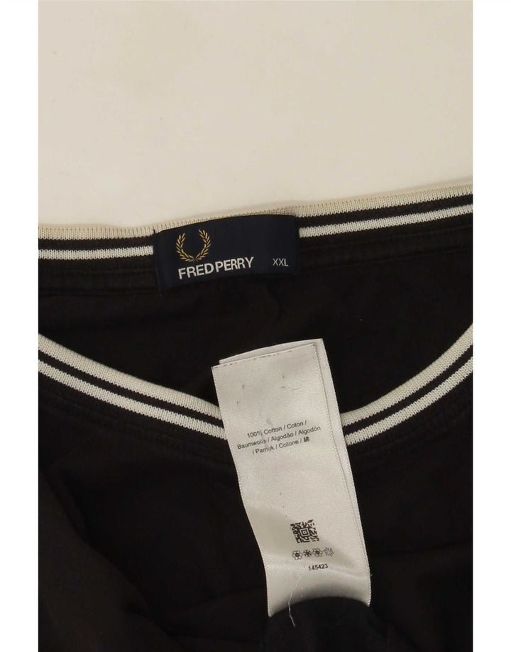 Fred Perry Camiseta Hombre Top 2XL Algodón Negro