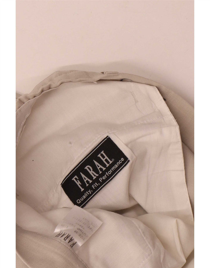 Farah Hombre Pantalones Casuales Rectos W38 L26 Poliéster Beige