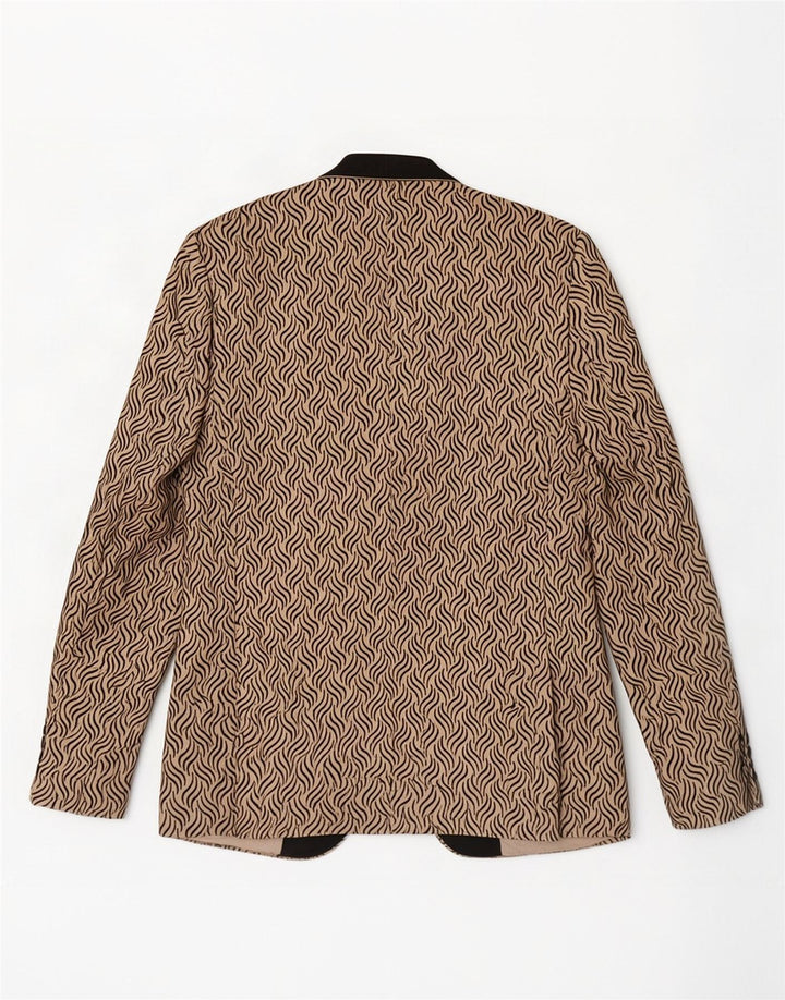 Daniel Gallotti Chaqueta tipo blazer con 1 botón para mujer IT 50 XL Beige Geométrico