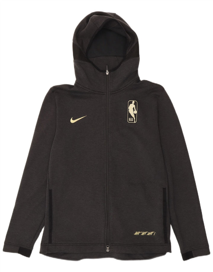 NBA Sudadera con capucha y cremallera gráfica de la NBA para hombre Poliéster gris color block grande
