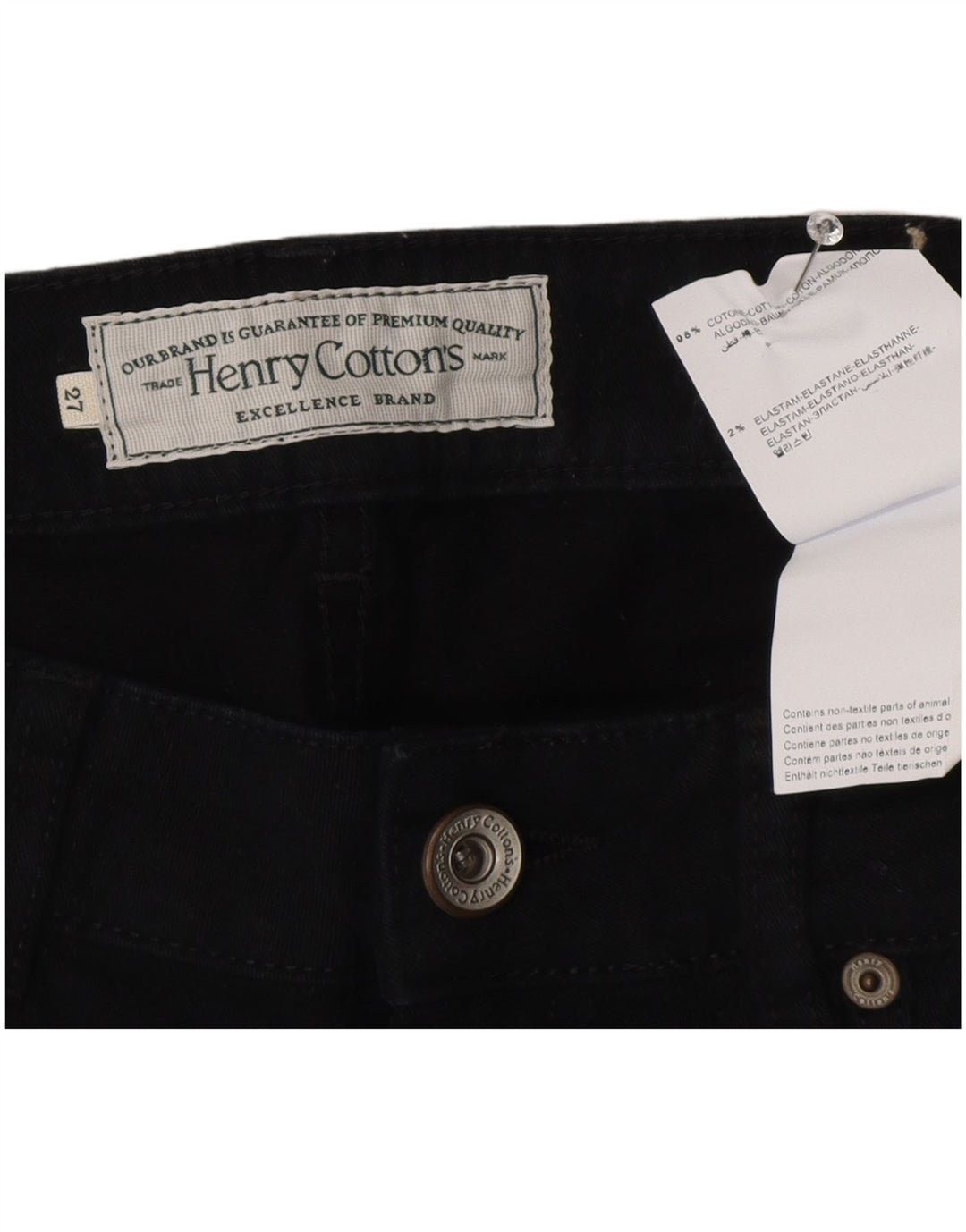 Henry Cottons Vaqueros rectos para mujer W27 L30 Algodón negro