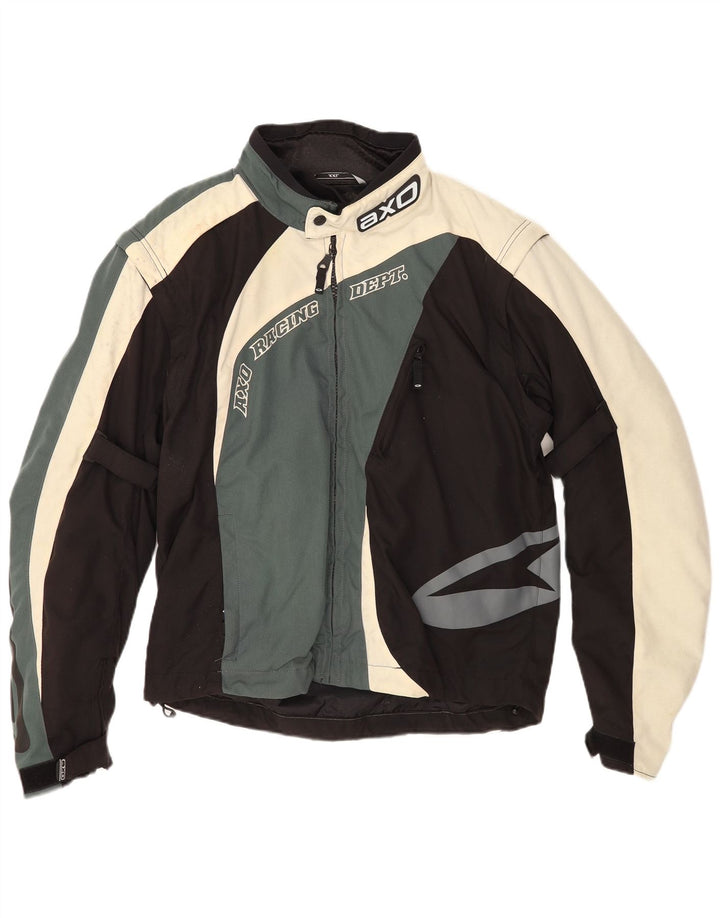 AXO Chaqueta de corredor gráfica para hombre UK 44 2XL Poliéster con bloques de color negro