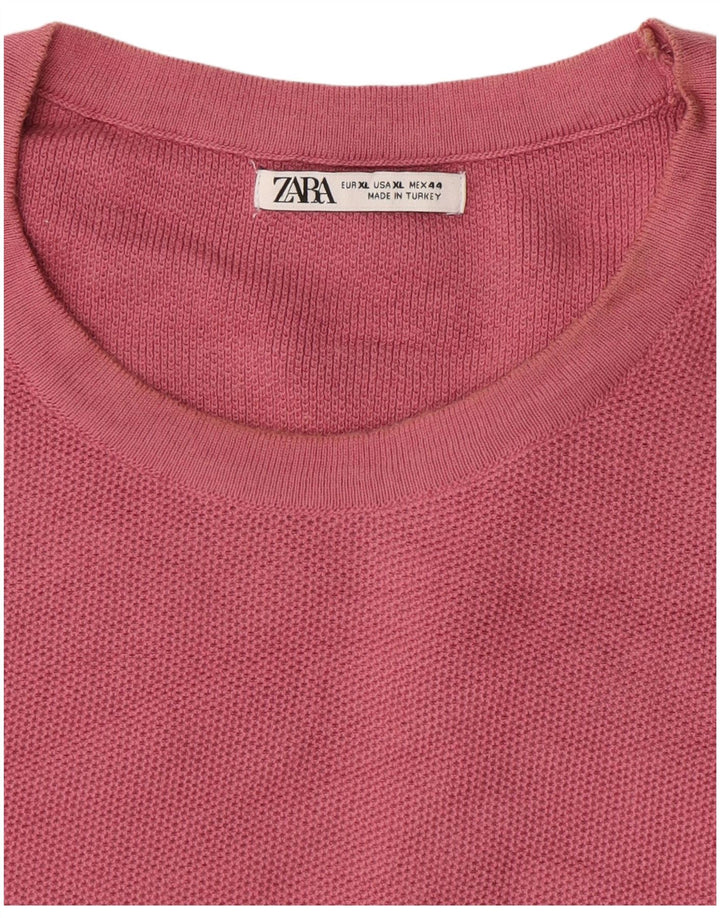 Zara Hombre Camiseta Top XL Rosa