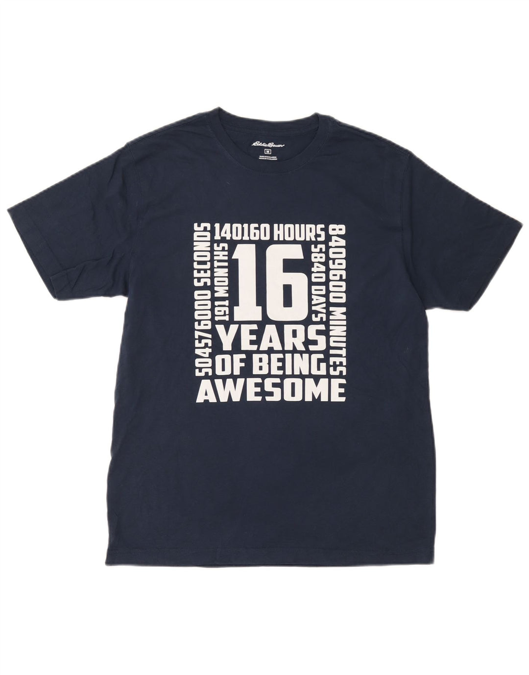 Eddie Bauer Camiseta gráfica para hombre Top Algodón azul marino mediano