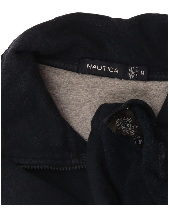 Nautica Sudadera con cuello y cremallera para hombre Jumper Medium Azul marino Algodón
