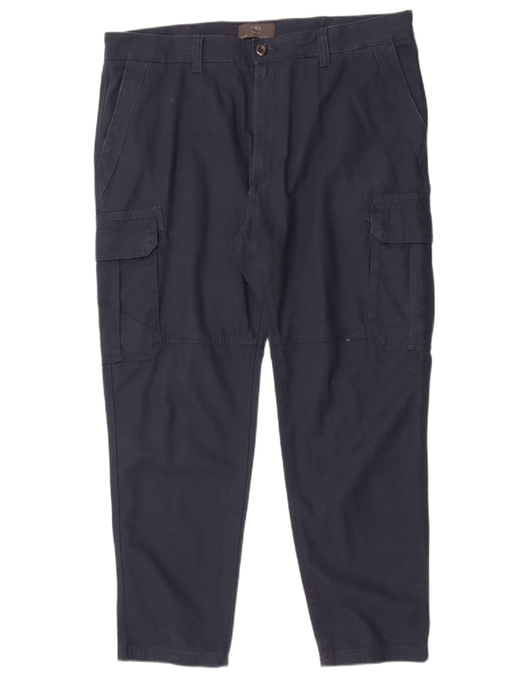 Marks & Spencer Pantalones cargo rectos para hombre W38 L29 Algodón azul marino