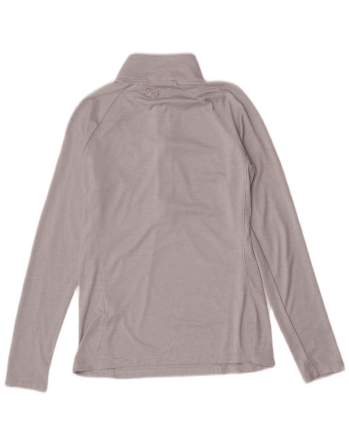 Under Armour Mujer Heat Gear Jersey Chándal Top UK 10 Small Gris