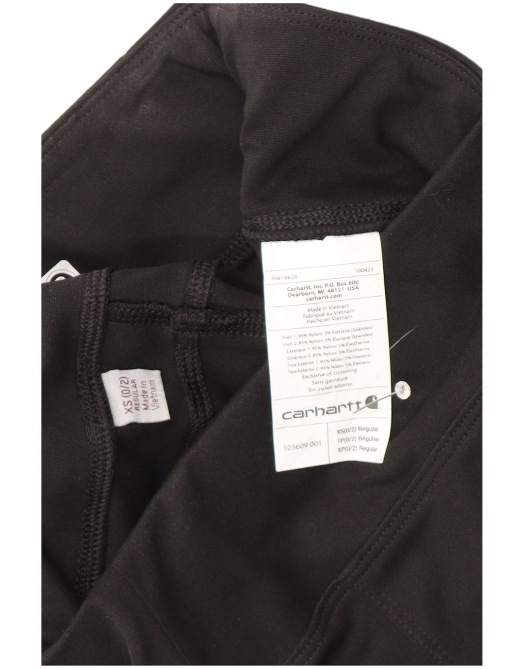 Carhartt Leggings regulares para mujer US 0/2 XS nailon negro
