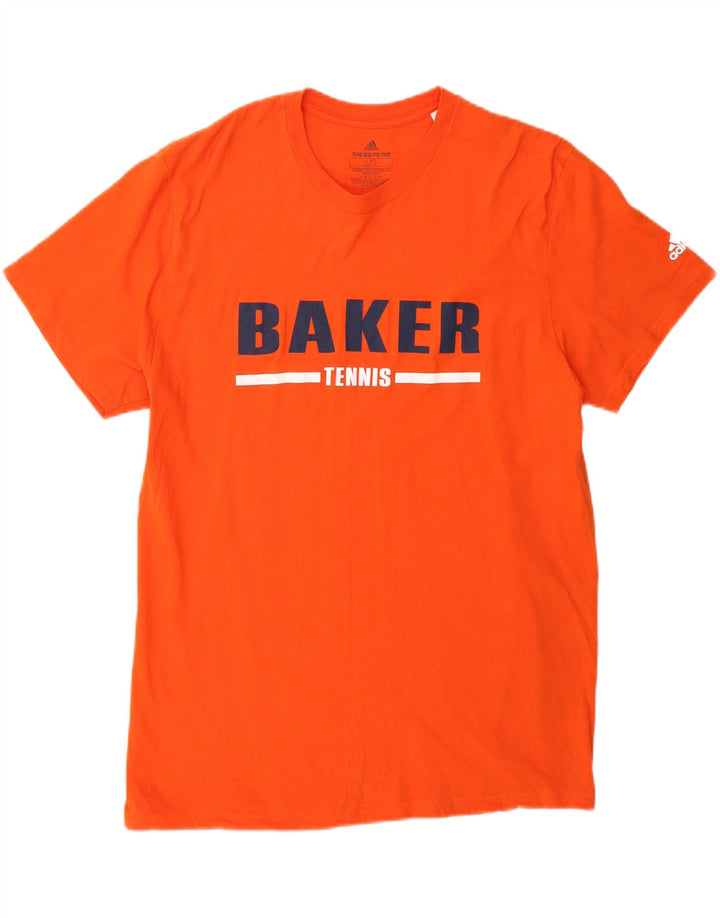 ADIDAS Mens Graphic T-Shirt Top Large Orange Vintage Adidas and Second-Hand Adidas from Messina Hembry 