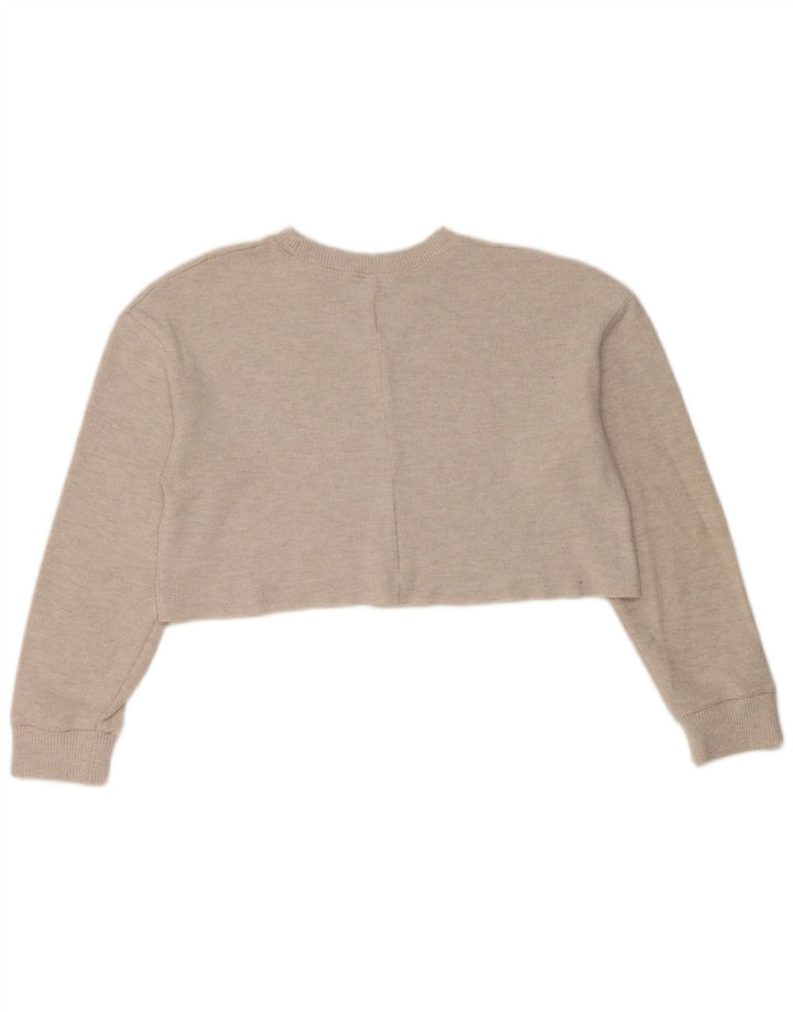 Zara Mujer Crop Oversize Sudadera Jumper UK 10 Small Gris