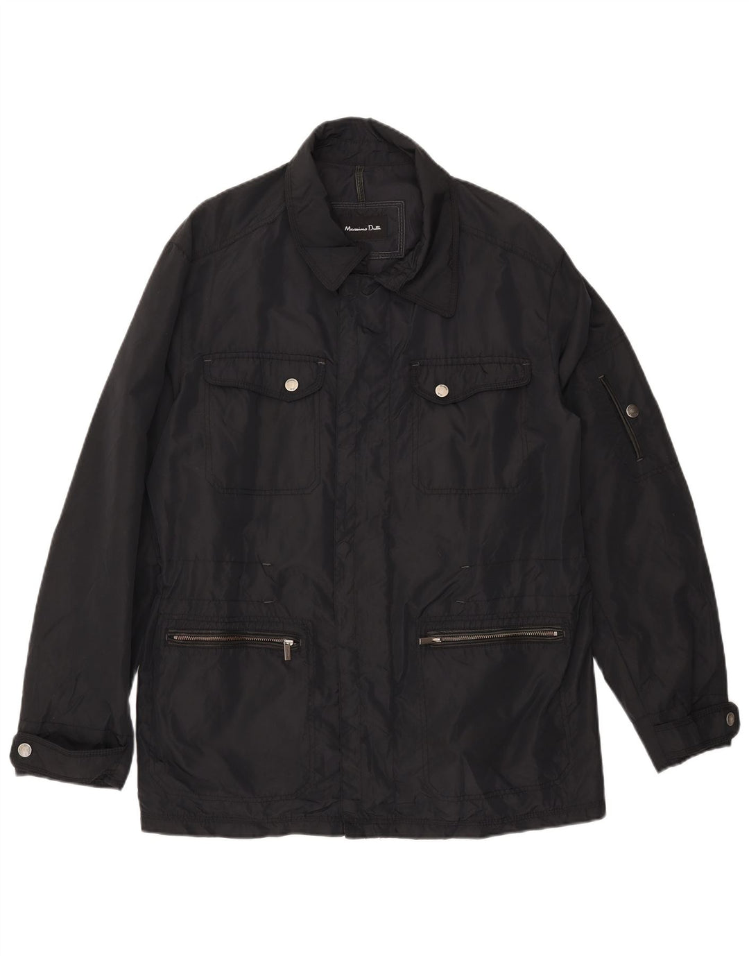 MASSIMO DUTTI Chaqueta utilitaria para hombre ES 42 XL Nylon negro