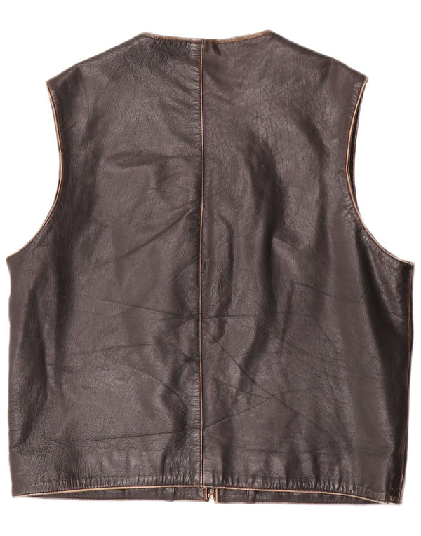 Chaleco de cuero para hombre Conbipel UK 40 Large Cuero marrón