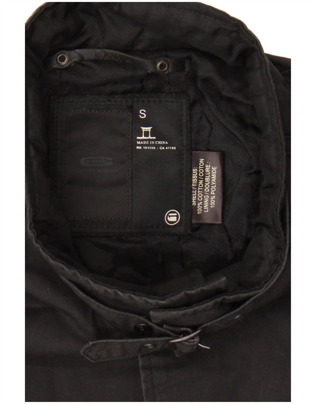 G-Star Chaqueta Bomber de Manga Corta para Mujer UK 40 Small Algodón Negro