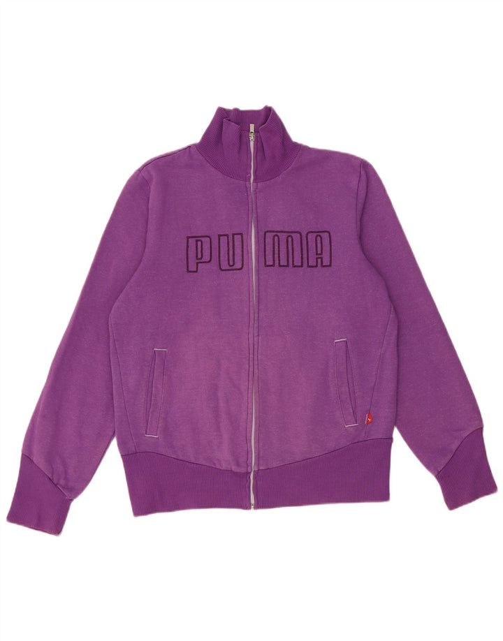 PUMA Chaqueta superior de chándal con gráfico corto para mujer Reino Unido 40 Mediano Púrpura