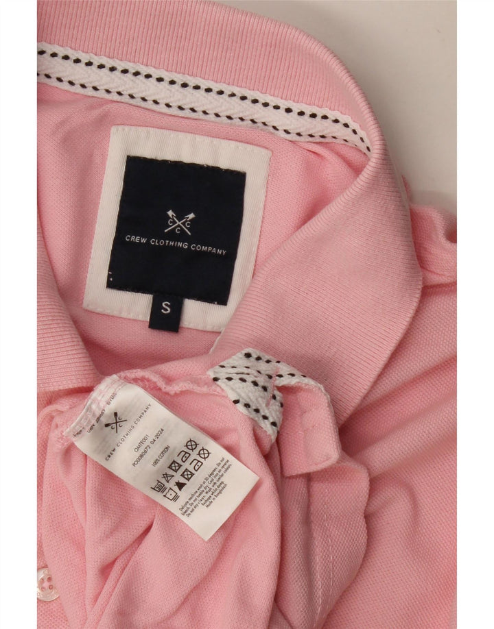 CREW CLOTHING Polo para hombre pequeño de algodón rosa
