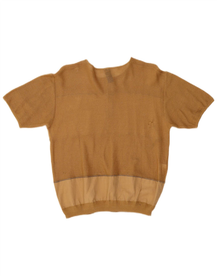 MODIGLIANI Jersey de cuello redondo para mujer IT 48 XL Bloque de color beige