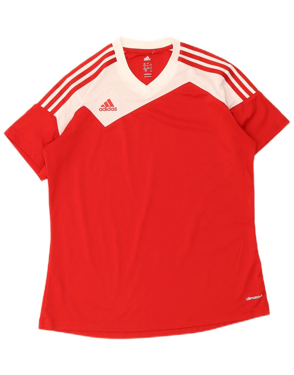 Adidas Mujer Climacool Camiseta Top UK 40/40 Grande Rojo Colorblock