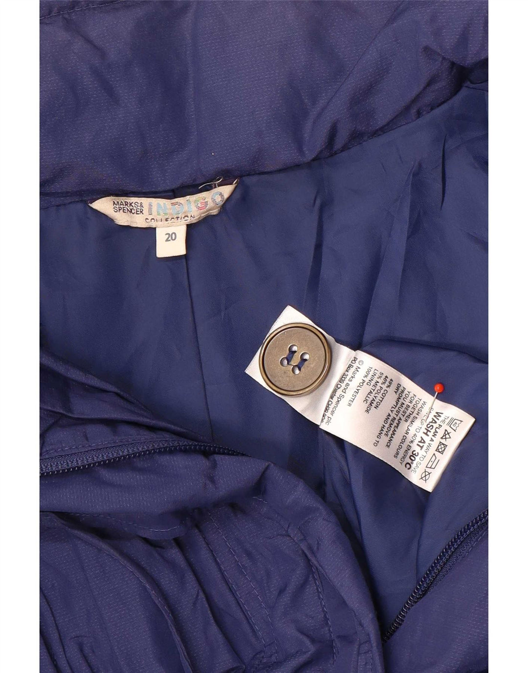 Marks & Spencer Chubasquero extragrande para mujer UK 20 2XL Algodón azul