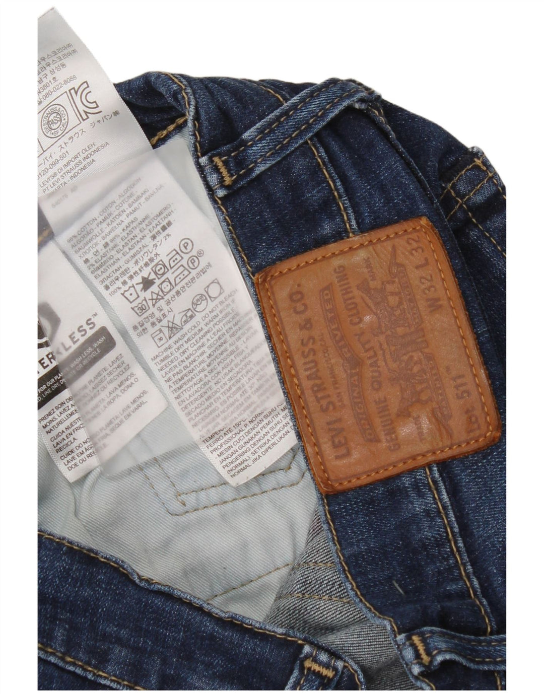 Levi's Hombre 511 Slim Jeans W32 L32 Algodón Azul