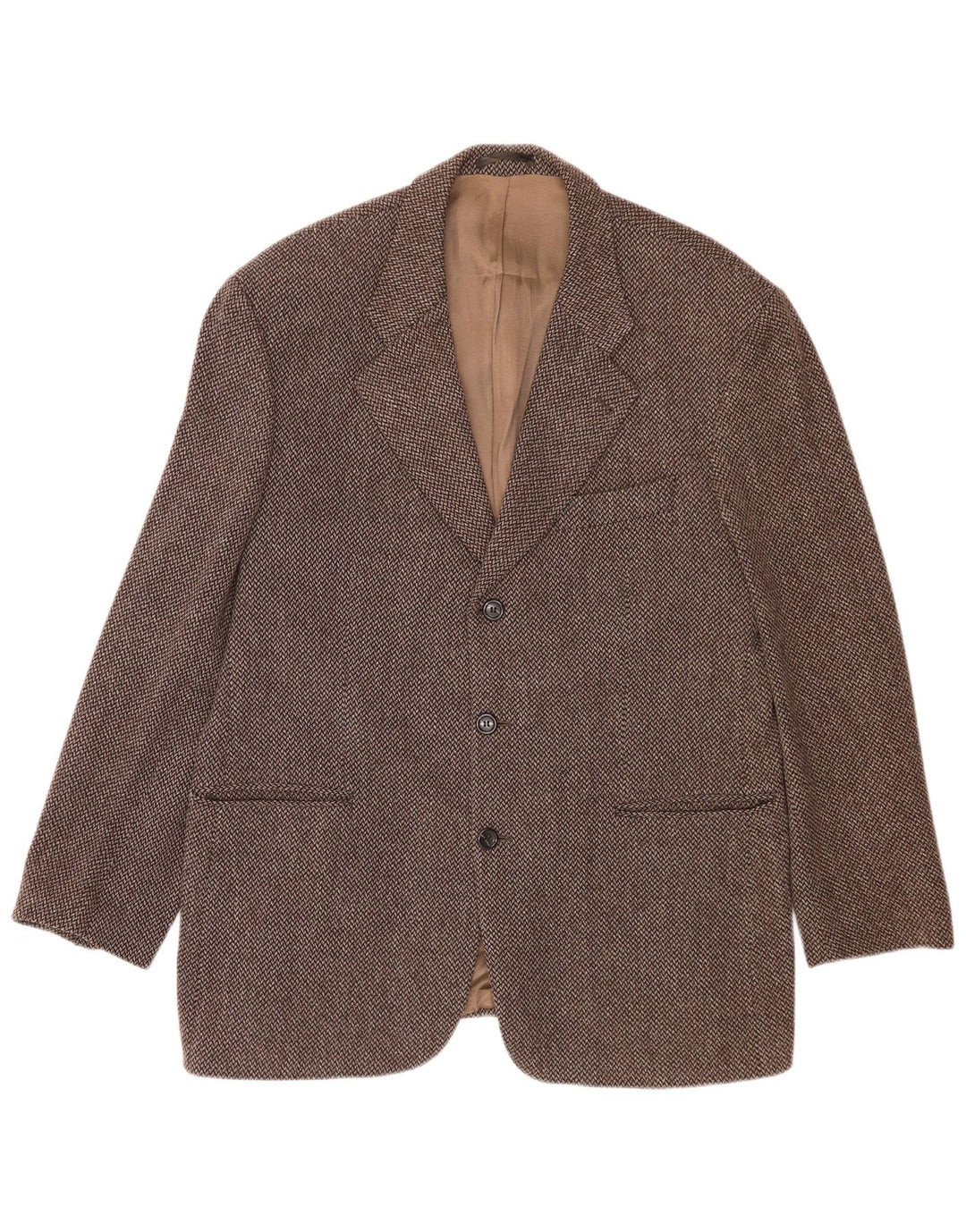 Carlo Barbera Chaqueta tipo blazer de 3 botones para hombre IT 54 2XL Pata de gallo marrón