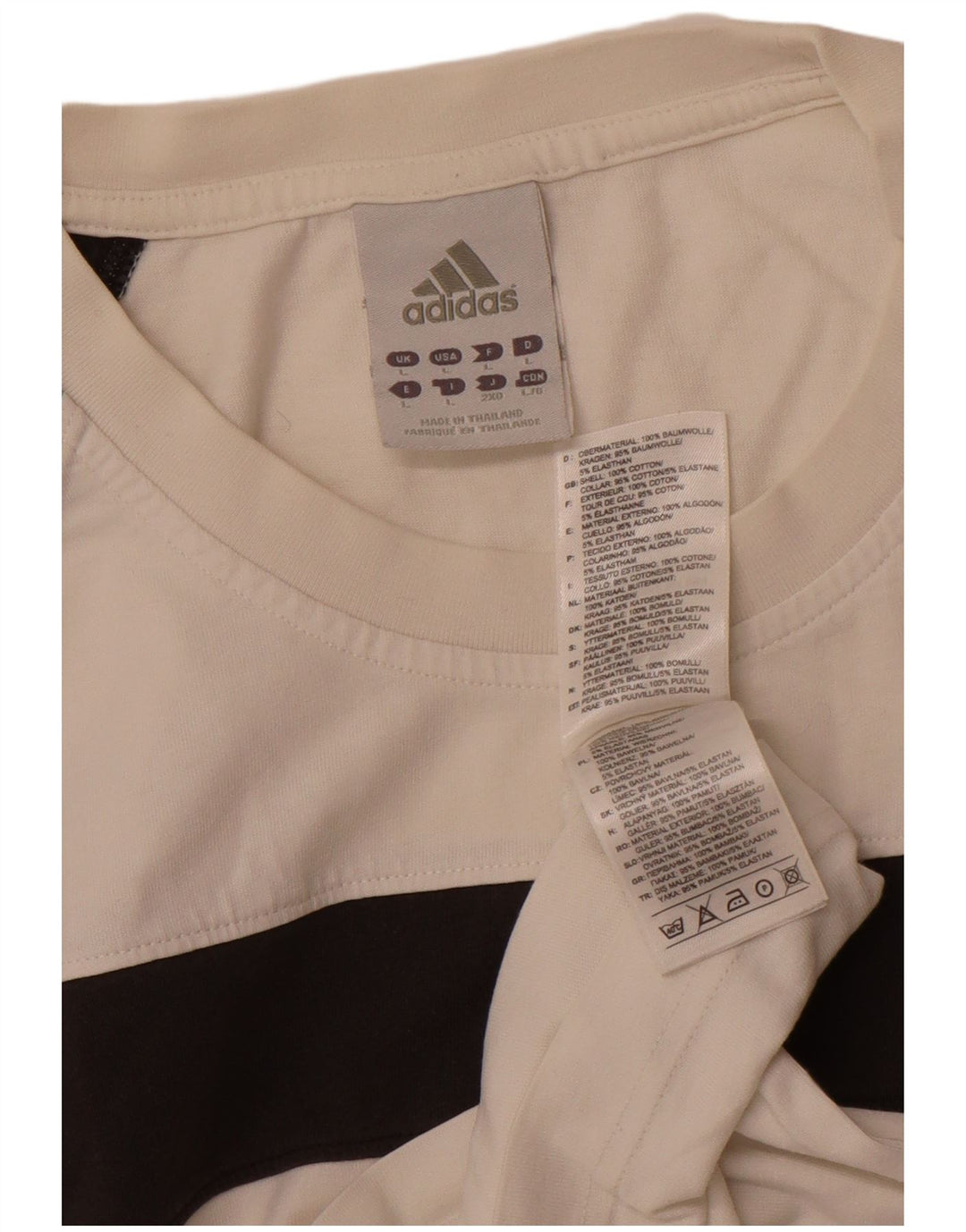 ADIDAS Hombre Chaleco Top Grande Blanco Colorblock Algodón