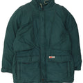 Chaqueta de esquí acolchada con capucha vintage para hombre IT 54 2XL Poliéster verde