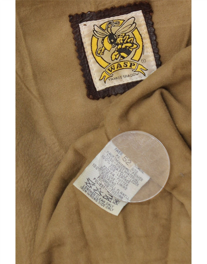 VINTAGE Chaqueta de cuero para hombre IT 52 XL Cuero marrón