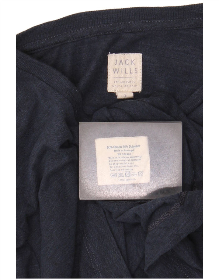 Jack Wills Hombre Top Manga Larga Pequeño Algodón Azul Marino