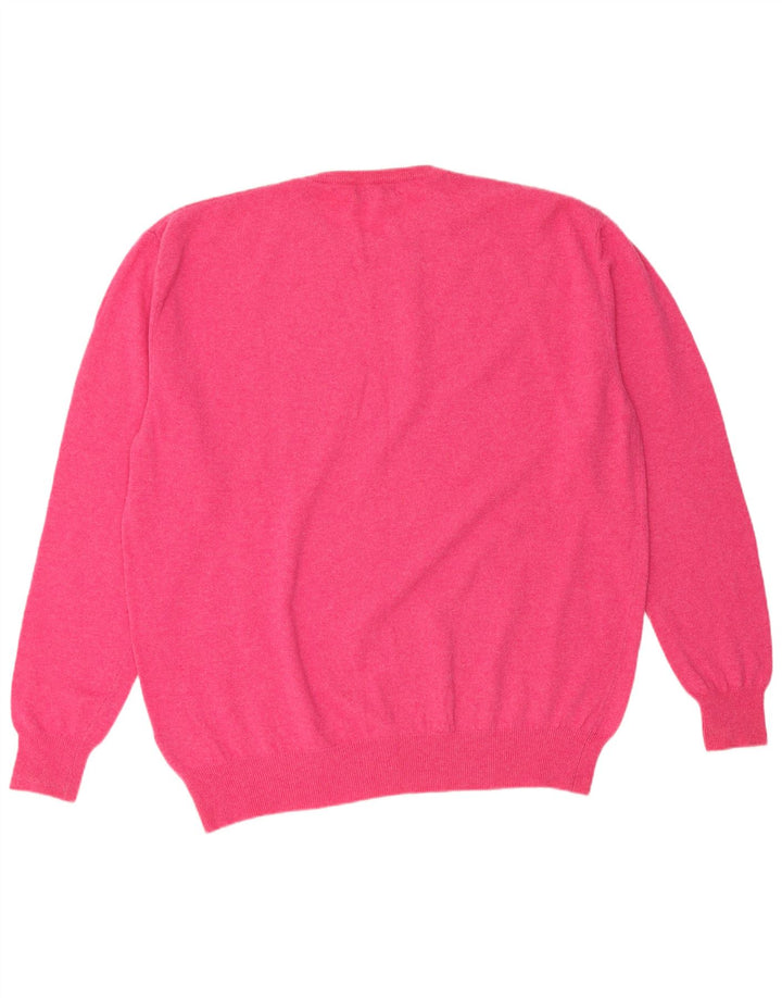 KAPPA Suéter de cuello redondo para mujer UK 22 3XL Lana de cordero rosa