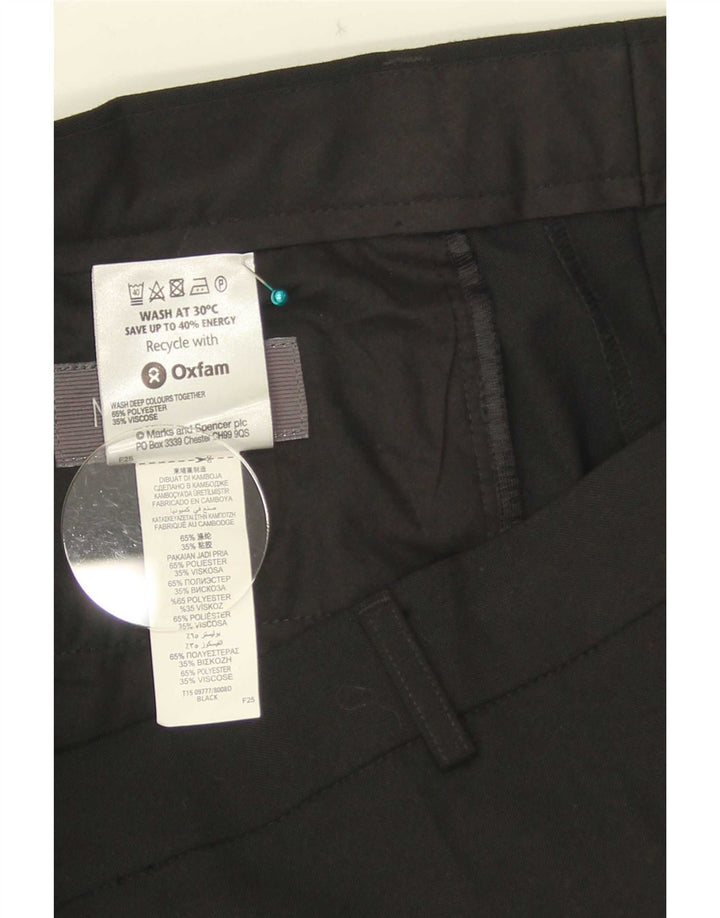 Marks & Spencer Pantalón de traje recto para hombre W36 L33 Poliéster negro