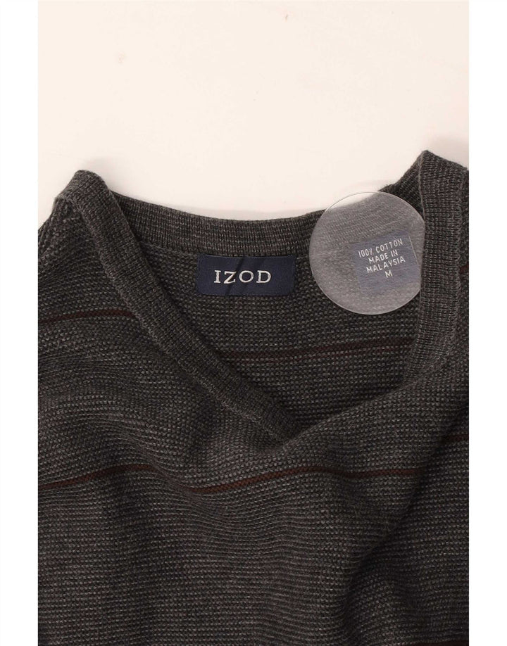 Izod Jersey De Cuello Redondo Para Hombre De Algodón A Rayas Gris Medio