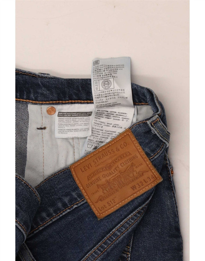 Levi's Mujer 512 Shorts Vaqueros W32 Algodón Azul Medio
