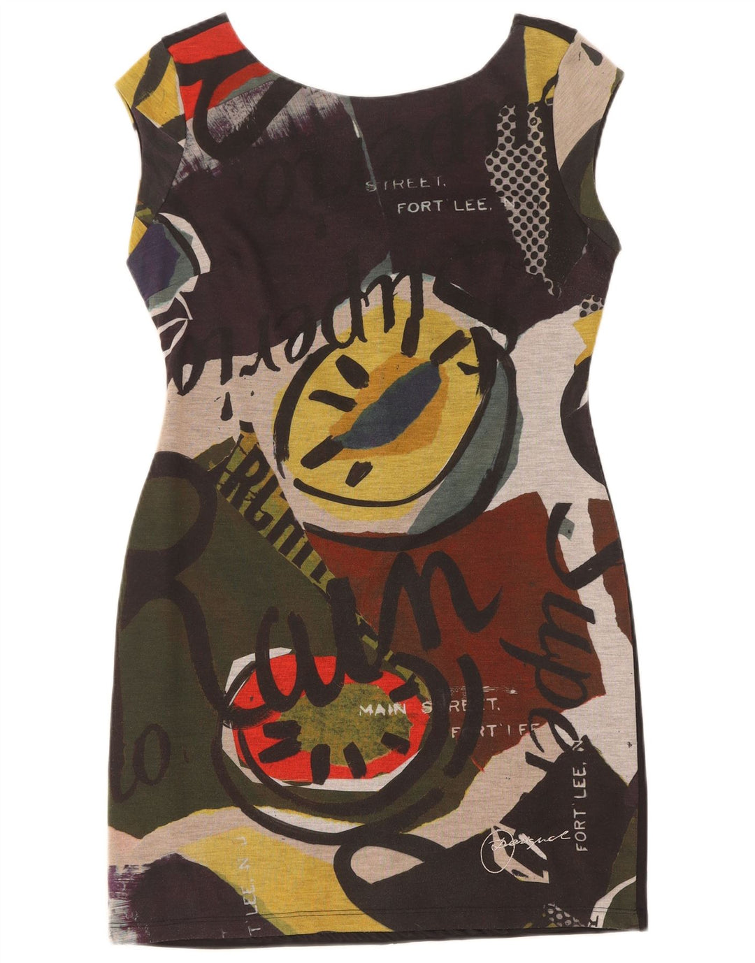 Desigual Vestido tubo gráfico para mujer UK 44 Grande Multicolor