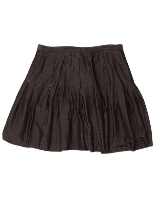 Marks & Spencer Falda Plisada Acampanada para Mujer UK 18 XL W32 Viscosa Gris