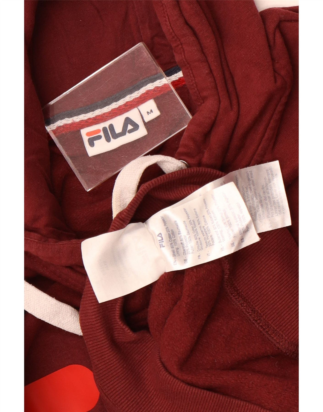 Fila Hombre Graphic Hoodie Jumper Medium Granate Algodón