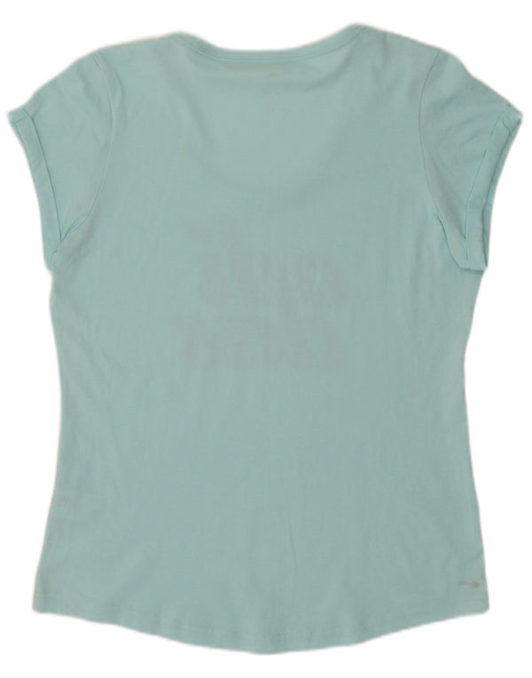 Adidas Camiseta gráfica para mujer Top UK 46 Large Turquesa Algodón