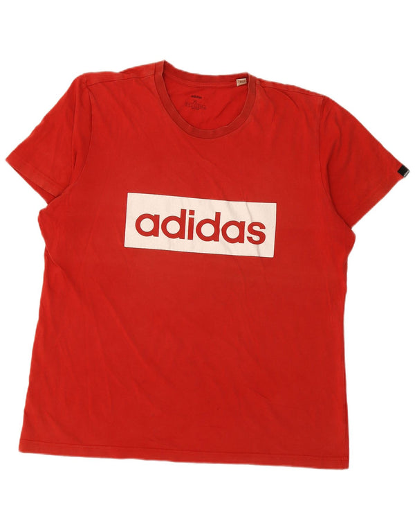 ADIDAS Camiseta gráfica para hombre Top XL Algodón rojo
